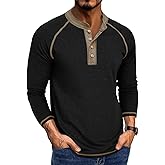 Mens Henley Shirts Long Sleeve Casual Classic Button T-Shirt Lightweight Stylish Pullover Tees Top