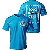 Custom T Shirts for Men Women,Customized T Shirts with Photo Logo Text,Personalized Shirts Front & Back Print