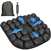 WurodBiza Upgrade Air Inflatable Pressure Relief Seat Cushion, Comfortable 3D Travel Seat Cushion Optimal Support for Long Sitting in Car, Air Travel, Office Chairs