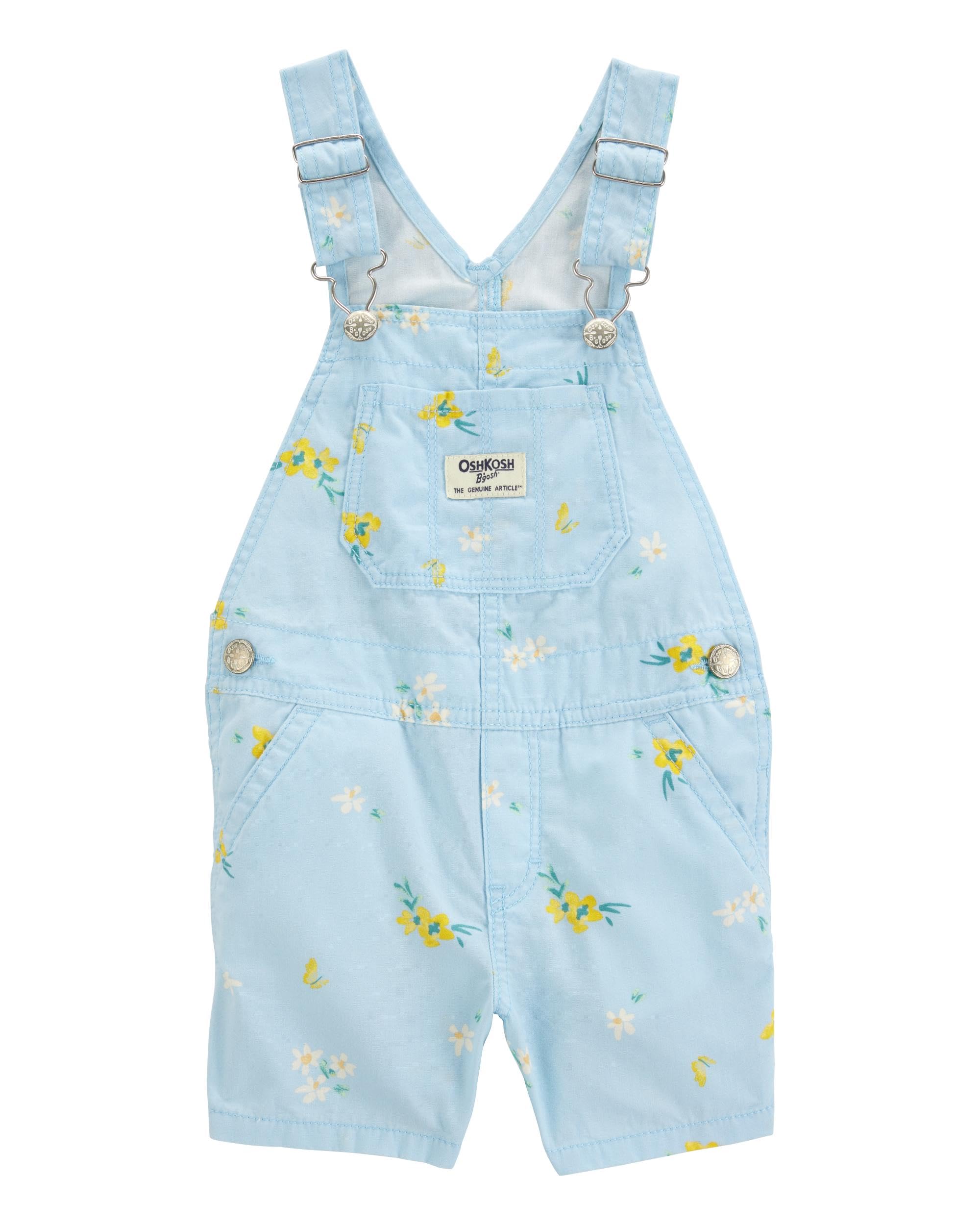 Oshkosh Girl World’s Best Overalls, Blue Floral, 3T