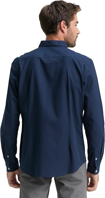 Hombre Camisa Slim Fit con estructura 1023881, 10302 - Dark Blue, M