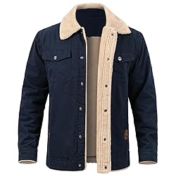 MANSDOUR Men's Winter Jacket Warm Sherpa Lined