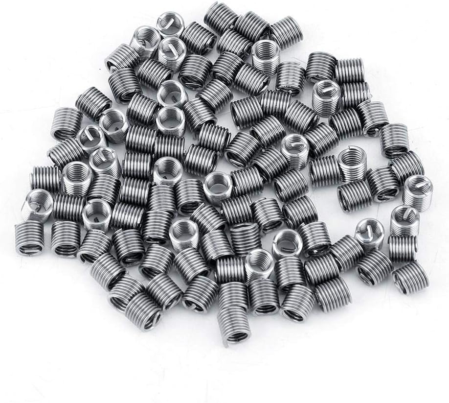 Walfront M4x0.7 Stainless Steel 304 Thread Inserts Coil Wire Repair Kit 100Pcs