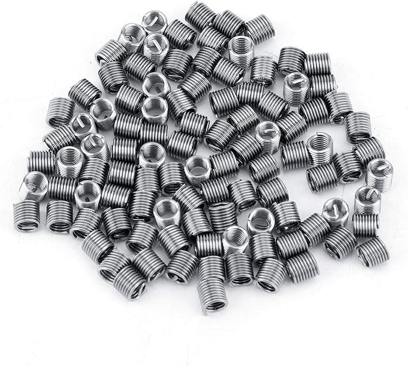 Walfront M4x0.7 Stainless Steel 304 Thread Inserts Coil Wire Repair Kit 100Pcs