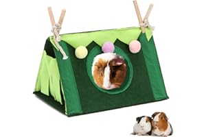 VERTUPET Guinea Pig Hideaway Nest Tent House Rabbit Triangular Hideout Shelter Small Animal Bed, Cage Accessories for Chinchillas Hamster Ferrets Hedgehogs Bunny