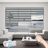 Bliwans Motorized Zebra Blinds with Remote, Custom Size Smart Blinds | Works with Alexa, Google Home, Apple Home,Room Darkening Electric Dual Layer Shades for Windows, Privacy Control,Ultra Quiet