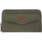 Montana West Wrangler Large Capacity Wallets Women with Wristlet and Metal Smooth Zipper