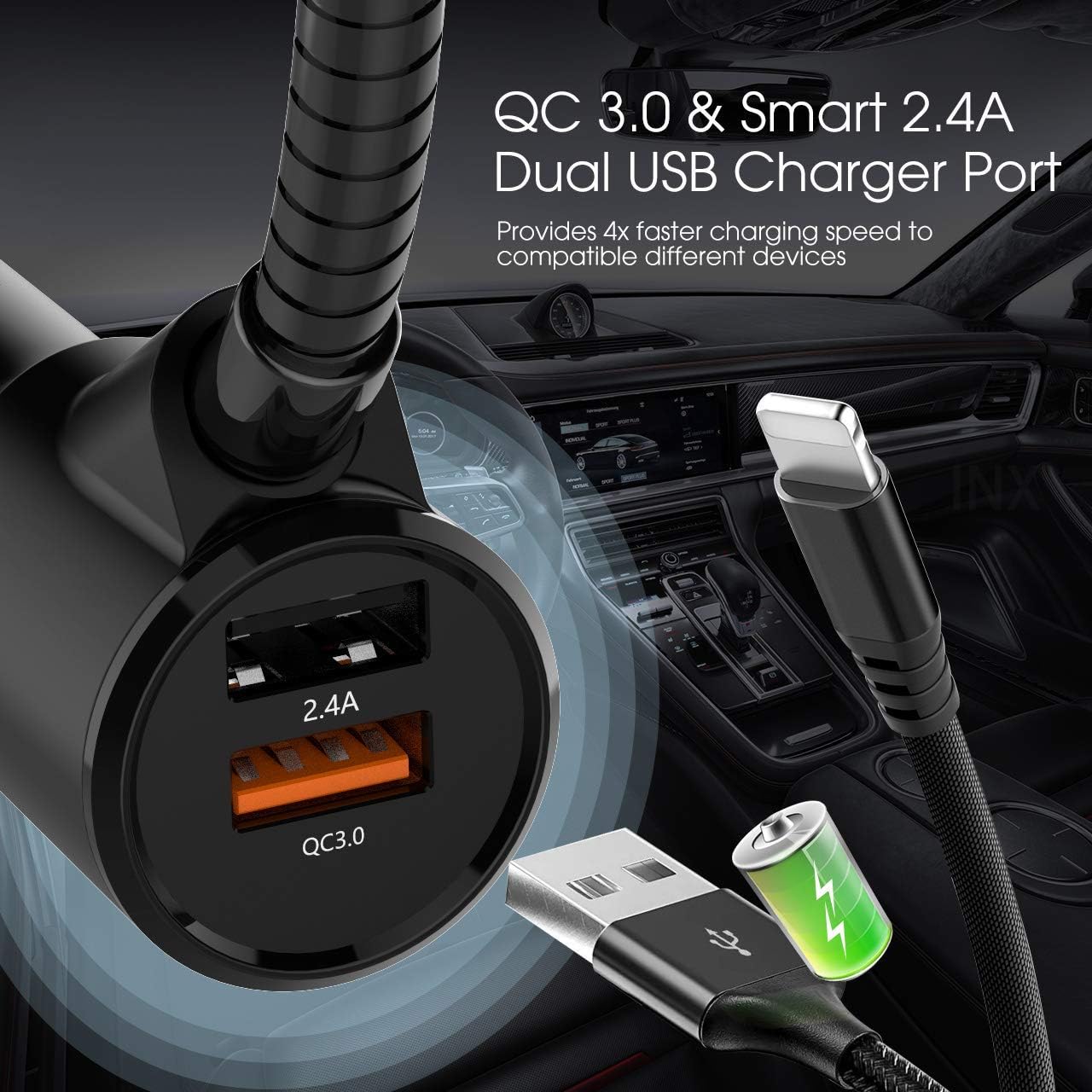 inCar Bluetooth FM Transmitter Wireless Radio Adapter HandsFree Car