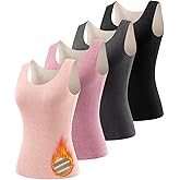 ATTIQOZI Women's Fleece Lined Thermals Underwear Tops Base Layer Tank Top Vest for Cold Weather 4,5Pairs