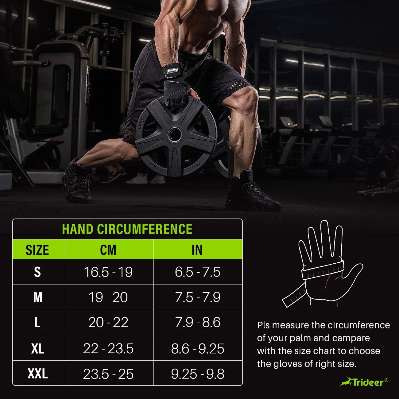 Trideer Workout Gloves Men, Gym Gloves with Wrist Support, Padded Weight Lifting Gloves Men for Fitness, Cross Training : Sports & Outdoors