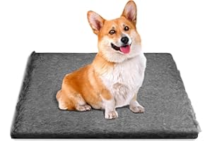 PISPETS Pets Bed Mat for Dogs and Cats - M 24x16x2 Inch Non-Skid Bottom Warm Soft and Comfortable Bedding for Your Beloved Pet (Grey)