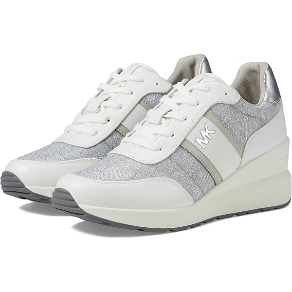 Amazon.com | Michael Kors Georgie Knit Trainer Optic White