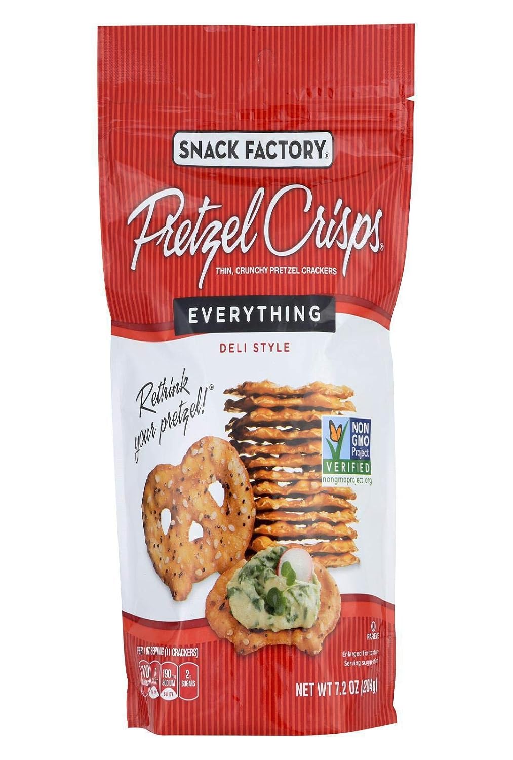 Snack factory deli style pretzel crisps everything flavor (049508006206)