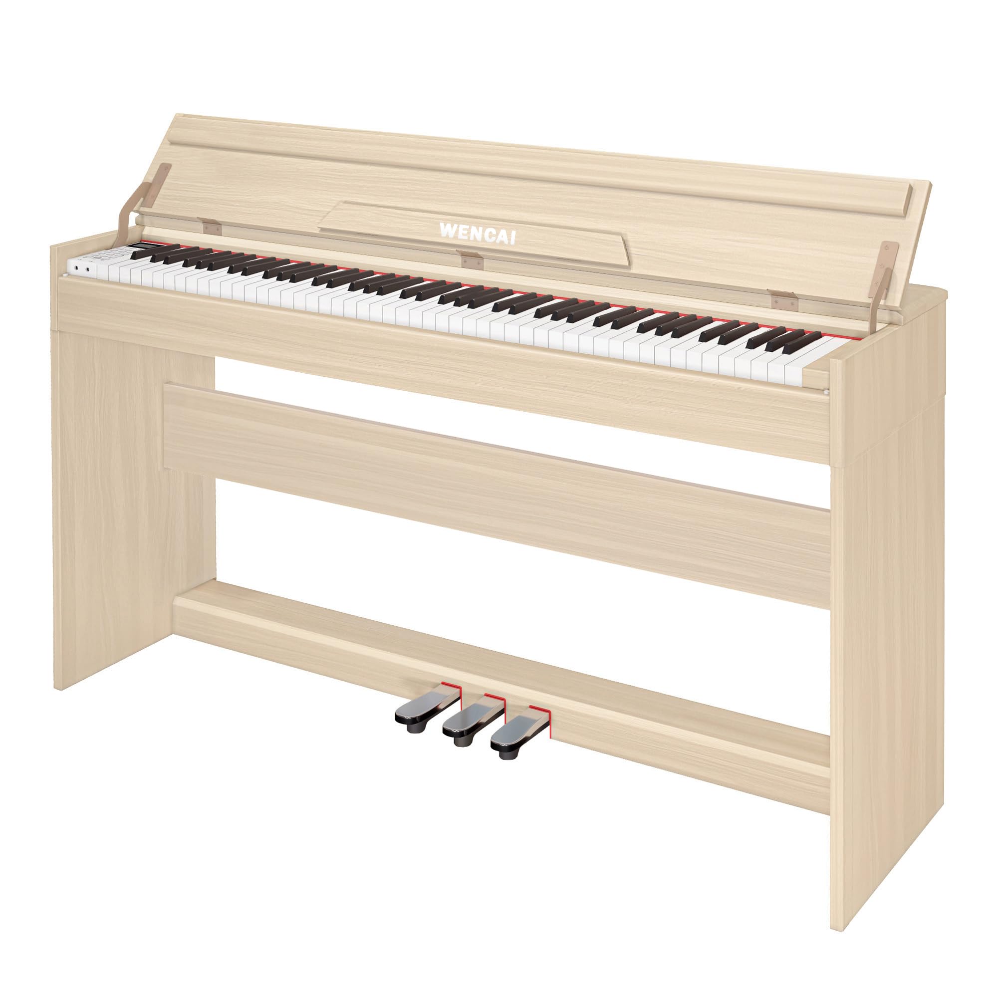 Photo 1 of WENCAI 88 Key Electric Piano Velocity-Sensitive Keyboard, 88 Keys Home Upright Digital Pianos, Wooden Electronic Piano for Beginner Adult with 3 Pedals, Supports USB-MIDI/Wireless Connect, Beige