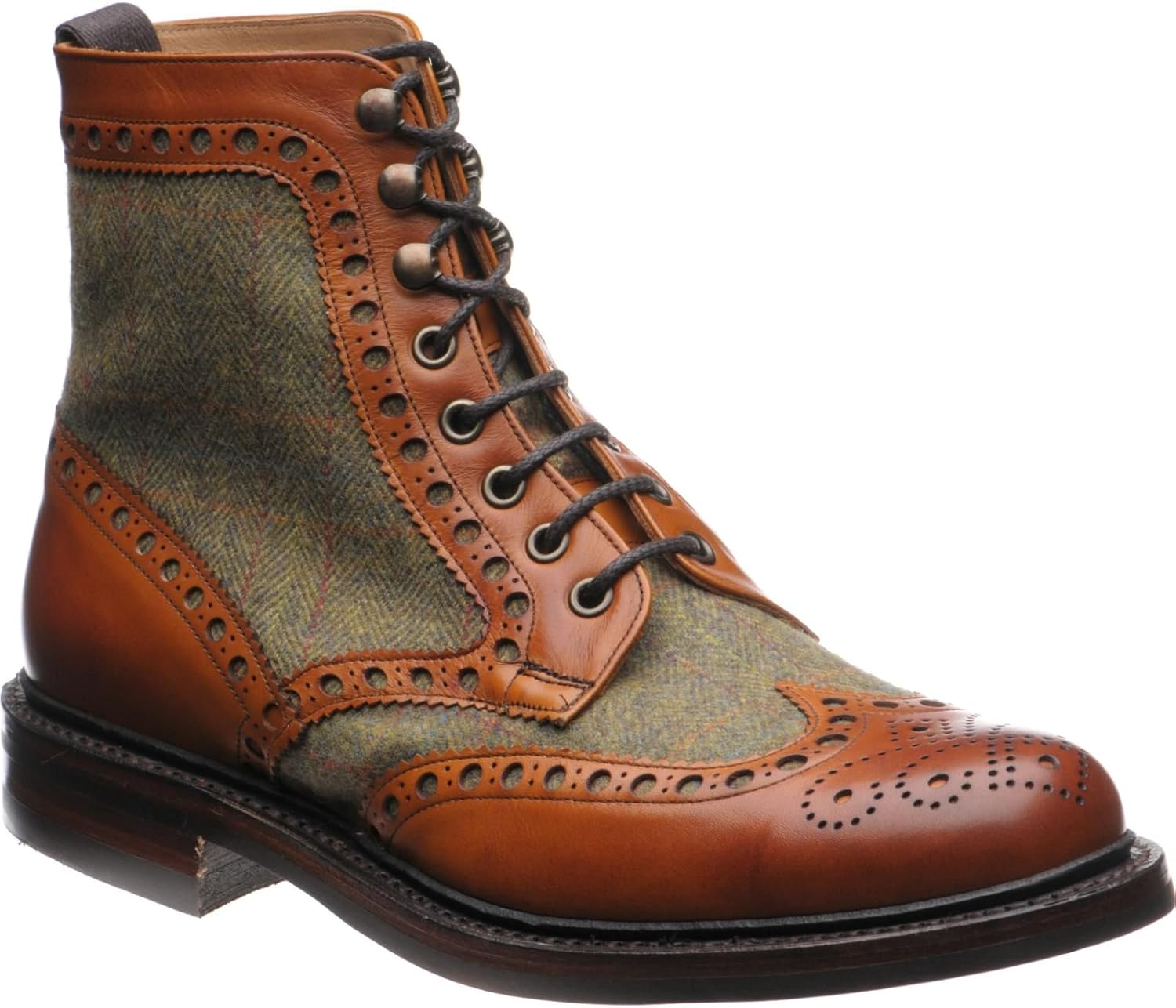 tweed brogue boots