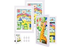 Hipsignal 3 Pack Kids Art Frame, 8.5x11 Artwork Frames Changeable with Stand, Front Opening Picture Frame for Storage & Display Holds 150, for Children Art Projects, Drawings, School Crafts (White)