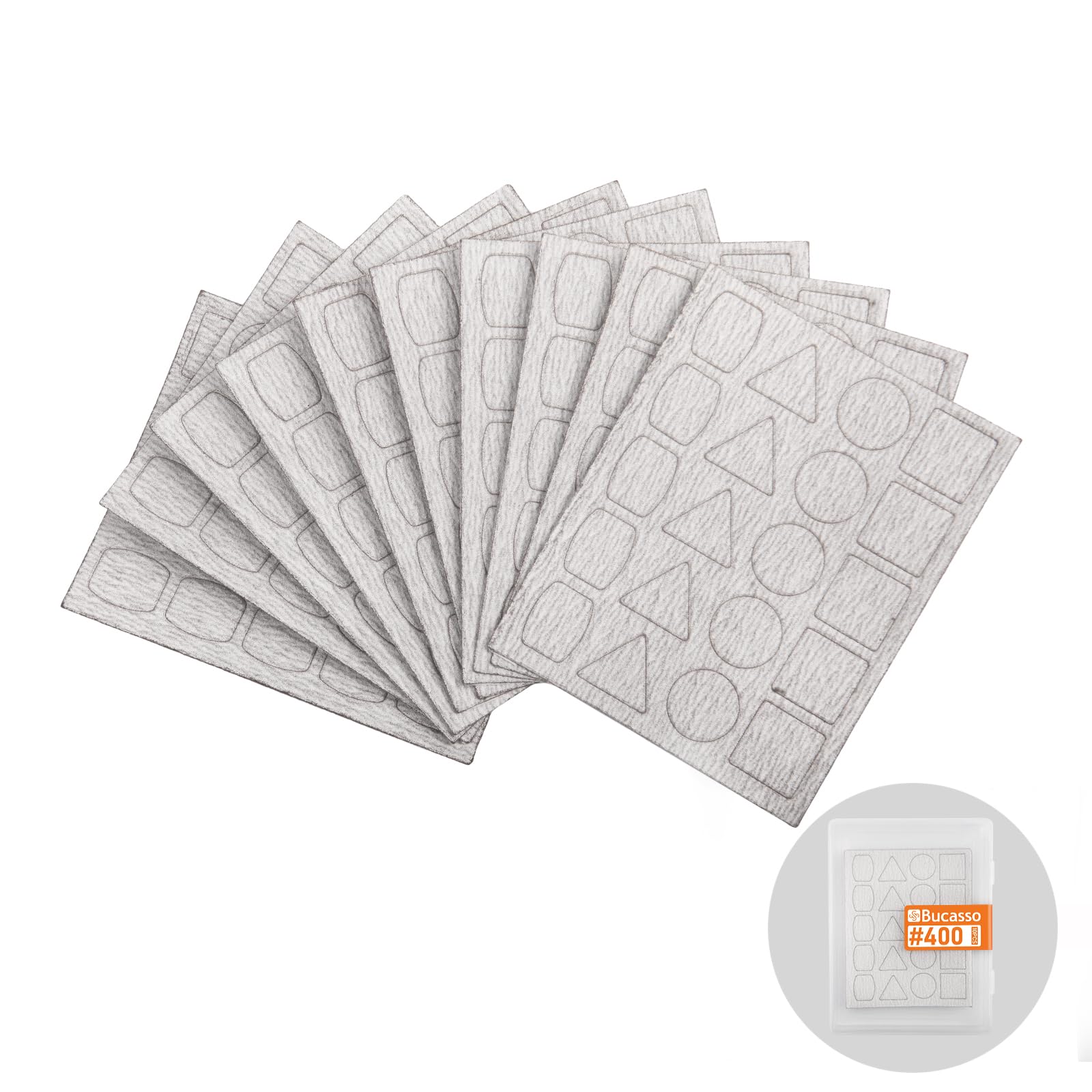 Bucasso Sandpaper for Pen Sander PLH-1000, PLH-2000, 400 Grits, 10 pcs with Each 20 Pads (PAPER-400)