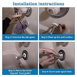 Enhon Metal Tub Spout Cover Ring, Bathroom Faucet