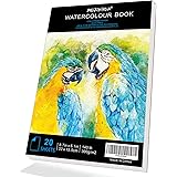 MUJINHUA Watercolor Paper, White, 140 lb, 6.1X8.7", 20 Sheets, Cold-Pressed, Acid-Free, Ideal for Watercolor Painting and Wet