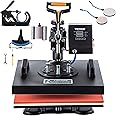 VEVOR Heat Press Machine - 6 in 1 Combo Heat Press Sublimation Machine for DIY T-Shirts/Hats/Mugs/Heat Transfer Projects, 15x15 Multifunction Swing Away Heat Press with 360° Rotation