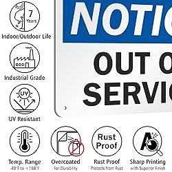 SmartSign-U9-2382-NA "Notice - Out Of Service" Sign