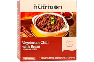 Nutmeg State Nutrition – High Protein Entree, Low Calorie, Low Carb, Bariatric Diet Friendly, Ideal Protein Compatible, Gluten Free, 7 Servings Per Box (Vegetarian Chili with Beans)
