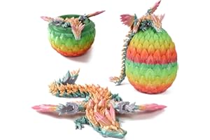 VARUOTU 3D Printed Dragon Egg,Mystery Crystal Dragon Fidget Toys,Articulated Dragon,Home Desk Decor Easter Surprise Dinosaur Eggs,Adults Fidget Toys for Autism/ADHD