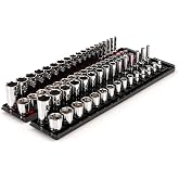 TEKTON 3/8 Inch Drive 6-Point Socket Set with Rails, 68-Piece (1/4-1 in., 6-24 mm) | SHD91220