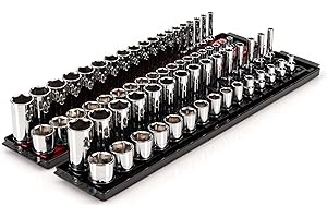 TEKTON 3/8 Inch Drive 6-Point Socket Set with Rails, 68-Piece (1/4-1 in., 6-24 mm) | SHD91220