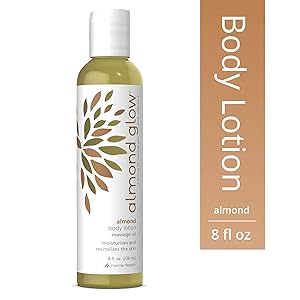 Home Health Almond Glow Almond Body Lotion - 8 fl oz - Skin Moisturizer & Massage Oil, With Peanut, Olive & Lanolin Oils Plus Vitamin E - Non-GMO, Paraben-Free, Vegetarian