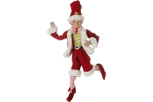 16 inch Posable Elf in Santa Outfit Christmas Decor by Raz Imports