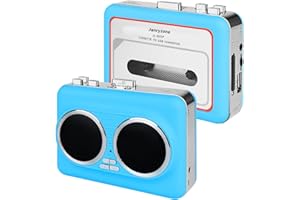 JANRYZONE Dual Speaker Pure Stereo Cassette Player, Convert Tapes to Digital Files via USB, Portable Auto Reverse Cassette Player, Powered by USB Power Cord or AA Battery，No PC Required