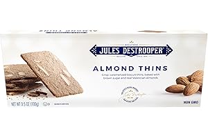 Jules Destrooper Almond Thins - Caramelized Almond Cookies, Certified Kosher Dairy, Non-GMO, Authentic Biscuits Made in Belgium - 3.5 Oz