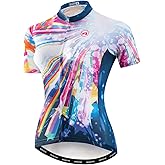 Hotlion Cycling Jersey Women Short Sleeve Bicycle Clothing Top MTB Full Zipper Bike Jerseys Clothes