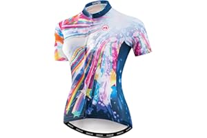 Hotlion Cycling Jersey Women Short Sleeve Bicycle Clothing Top MTB Full Zipper Bike Jerseys Clothes