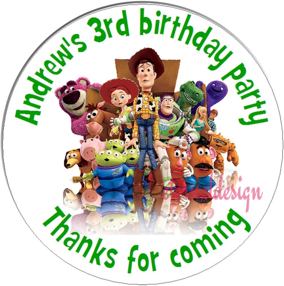 Pack of 15 Toy Story Personalised Circle Stickers with Glossy Finish KBCS082