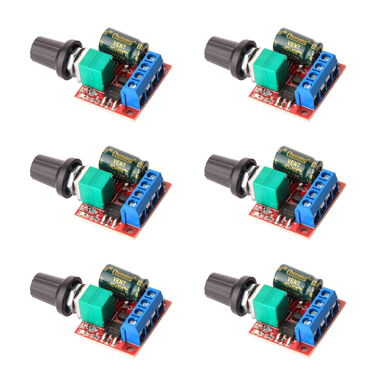APKLVSR Mini DC Motor PWM Speed Controller, DC 5V-35V 5A Speed Adjustable Switch Module, 6V 12V 24V Variable Voltage Regulator Dimmer Governor Switching Build with LED Indicator