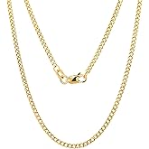 JEWELHEART 14K Gold Miami Cuban Link Chain Men - 1.85mm 2.15mm 2.85mm 3.85mm 4.4mm 5.35mm Diamond Cut Cuban Curb Chain - Yellow Real Gold Necklaces For Women with Lobster Clasp 16" 18" 20" 22" 24"
