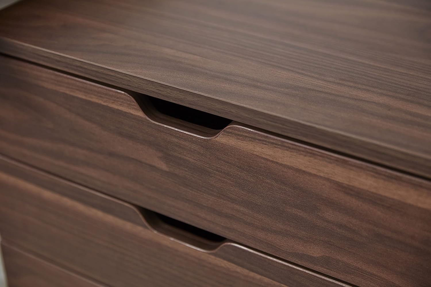 Vicllax 5 Drawer Unit File Cabinet Under Desk Storage Cart for Home Office with Casters, Brown Walnut: Home Improvement