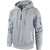 Leidowei Men's Hoodies Casual Pullover Hooded Sweatshirt Long Sleeve Quarter Zip Hoody Tops With Kangaroo Pocket