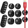 Antonki 10 Pack Cable Clips, Cable Management, Cord Organizer Wire Clip Holders Cord Manage System with Advanced Long Lasting