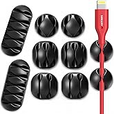 Antonki 10 Pack Cable Clips, Cable Management, Cord Organizer Wire Clip Holders Cord Manage System with Advanced Long Lasting