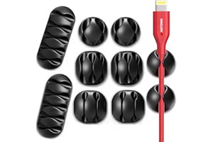 Antonki 10 Pack Cable Clips, Cable Management, Cord Organizer Wire Clip Holders Cord Manage System with Advanced Long Lasting