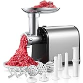Electric Meat Grinder, Sausage Stuffer with 3 Sausage Tubes, 2 Blades, 3 Plates, 3200W Max, Meat Grinder Heavy Duty for Home Kitchen Use, Stainless Steel (Black)