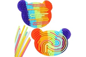 AULEGE Sensory Activity Board Fidget Toys, Double-Sided Silicone Fidget Busy Board for Stress Relief, Anxiety, ADHD and Calm Down, Screen-Free Peace, Sensory Toy with 20 Strings for 2+Kids Travel