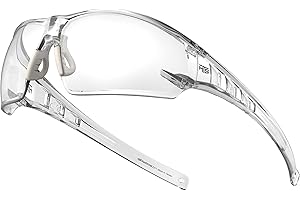 HUNTERSKY HTS Lightweight Protective Anti-Fog Shooting Safety Glasses Wrap-Around Clear Lens ANSI Z87.1 Scratch Resistant