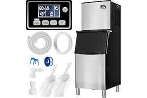 MARVOWARE Commercial Ice Maker Machine 500lbs/24H,300Lbs Large Storage Bin, Free Standing Ice Machine with SECOP Compressor,ETL Approval, Scoops Hose Included,Ideal for Homes, Hotels, Restaurants