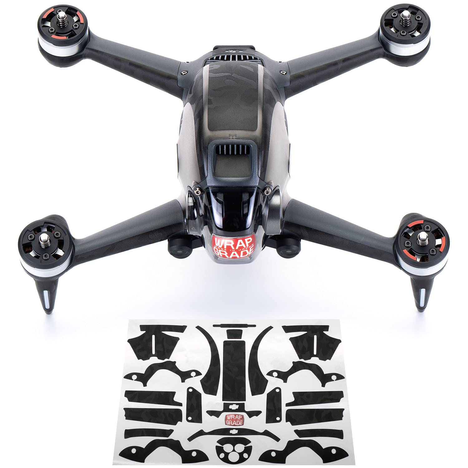 WRAPGRADE Skin Compatible with DJI FPV | Accent Color (BLACK BUMPY CAMO)