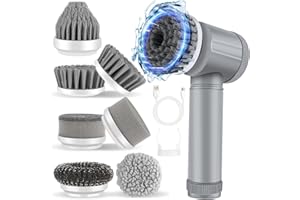 LEKISHE Portable Electric Scrubber,Electric Spin Scrubber, Electric Cleaning Brush Cordless Power Scrubber wih 7 Types of Replaceable Brush Heads for Fioor,Bathroom Tubs, Kitchens,Stoves