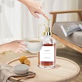 Sunal 2x 16.9oz Glass Coffee Syrup Dispenser Set Gold Pump 36 Labels view 6